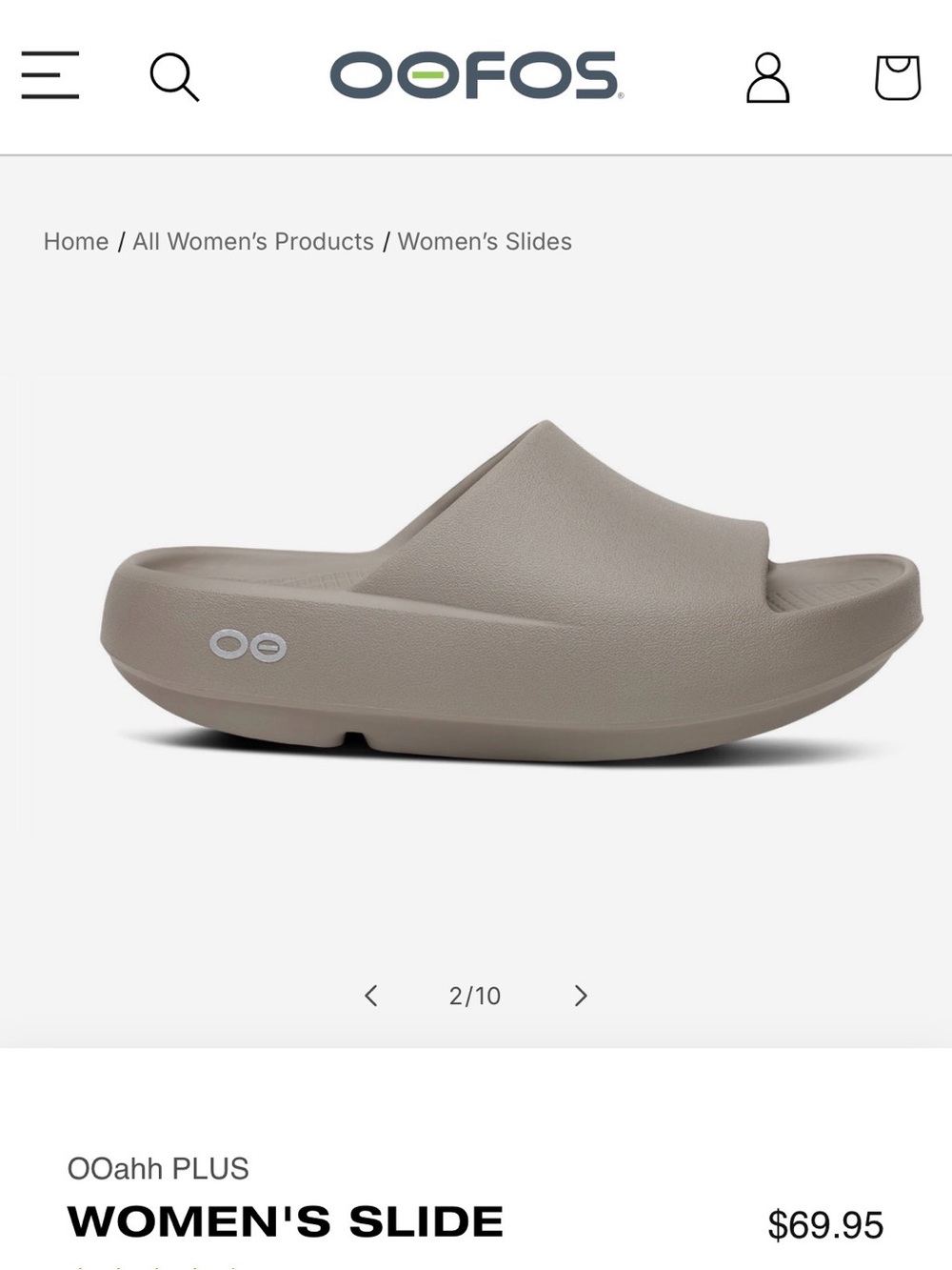 OOFOS Women's Slide - Taupe